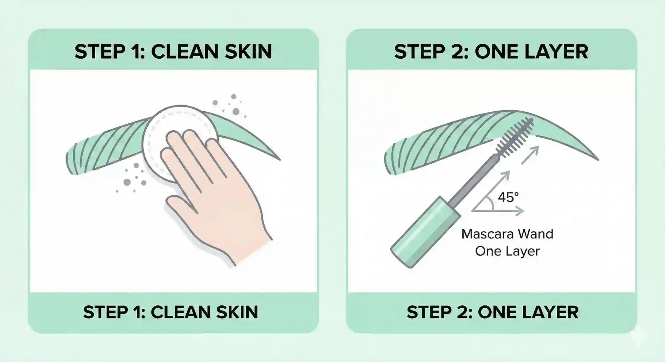 مراحل صحیح استفاده از ژل ابرو برای جلوگیری از سفیدک زدن.