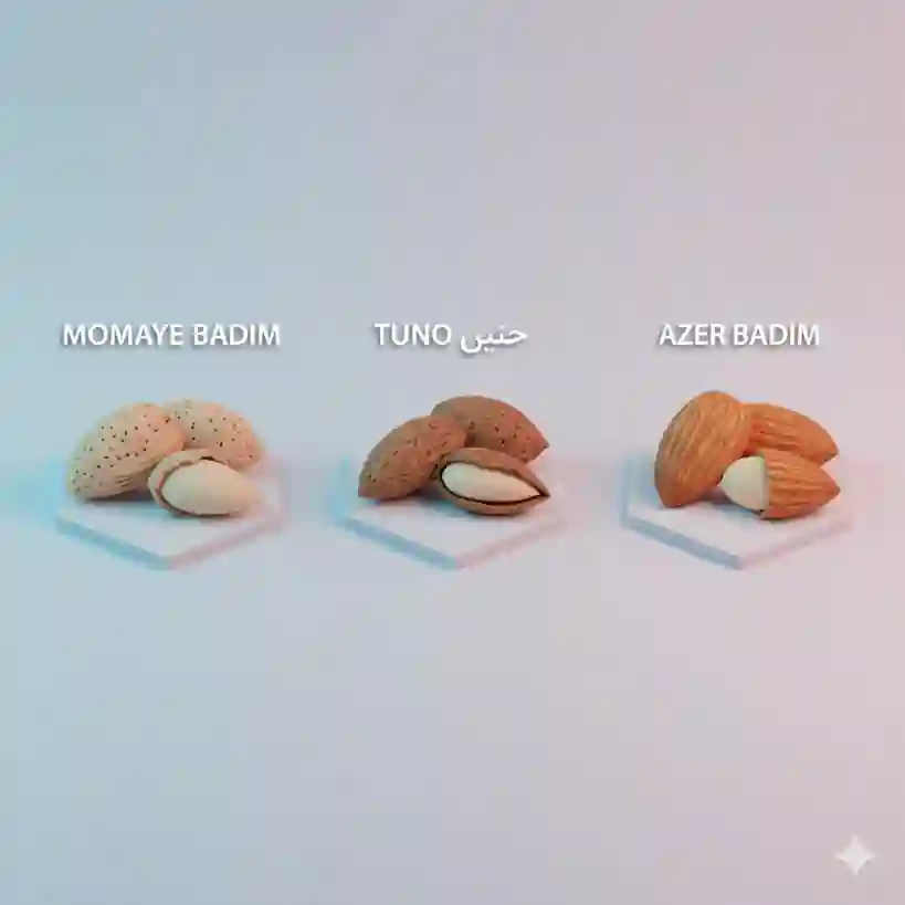 مقایسه ارقام تجاری نهال بادام مامایی و تونو.